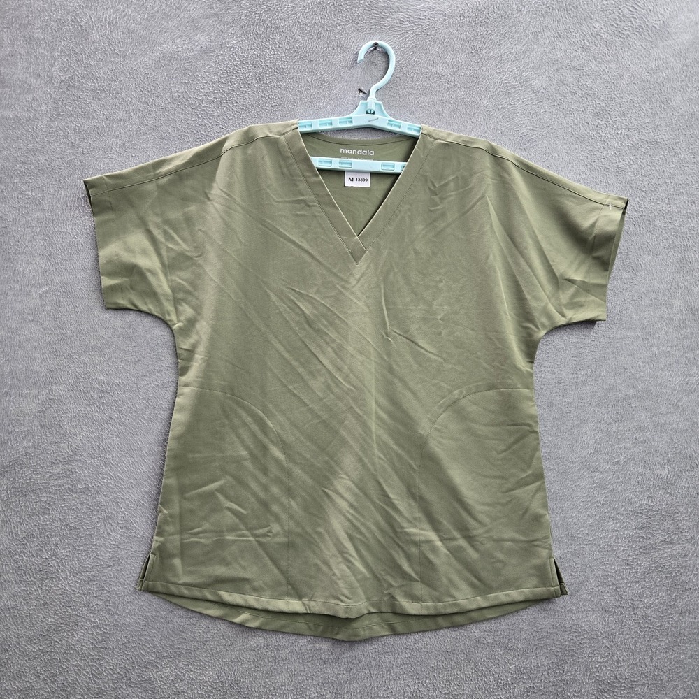 Mandala Women Scrub Top L Green Equa Tek Activewear PO27-S‎ Short Sleeve